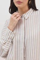 חולצת שלכת פסים חום