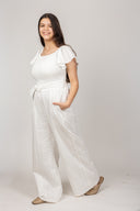 אוברול אורי תחרה לבן