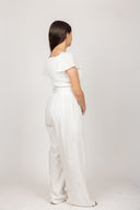 אוברול אורי תחרה לבן