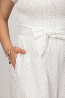 אוברול אורי תחרה לבן