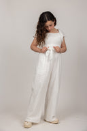 אוברול אורי תחרה לבן