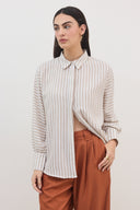 חולצת שלכת פסים חום