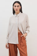 חולצת שלכת פסים חום