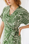 שמלת מעטפת ירוק אתני