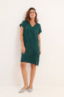 שמלת קוקו ירוק כהה