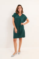 שמלת קוקו ירוק כהה
