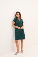 שמלת קוקו ירוק כהה