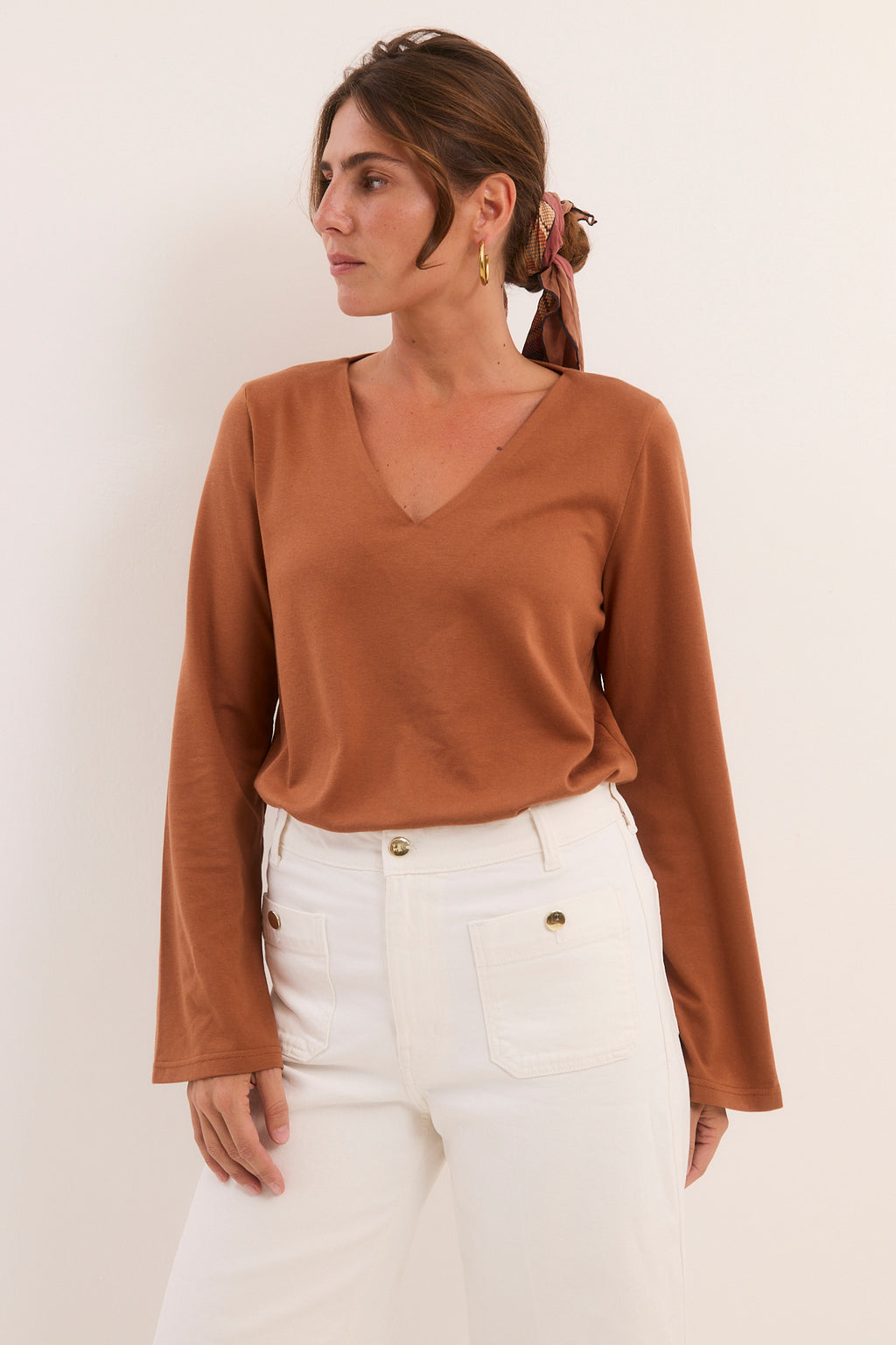 חולצת גפן שרוול ארוך בריק