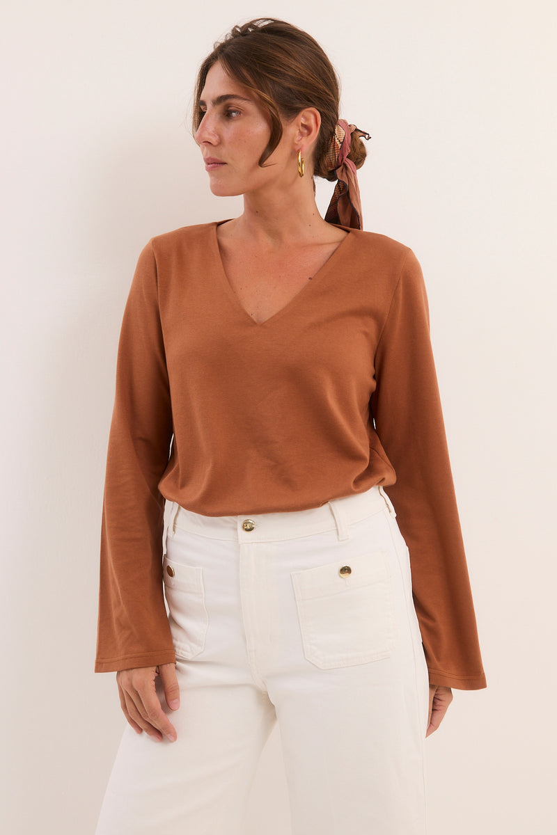 חולצת גפן שרוול ארוך בריק