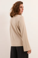 חולצת גפן שרוול ארוך ירוק זית