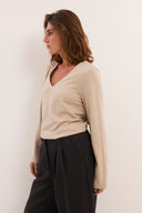 חולצת גפן שרוול ארוך ירוק זית