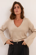 חולצת גפן שרוול ארוך ירוק זית