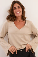 חולצת גפן שרוול ארוך ירוק זית