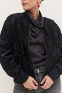 בומבר קטיפה צרובה שחור