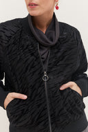 בומבר קטיפה צרובה שחור