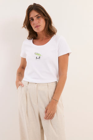 חולצת רקמה לבנה רוזמרין