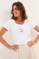 חולצת רקמה לבנה רוזמרין