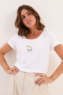 חולצת רקמה לבנה רוזמרין