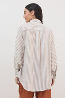 חולצת שלכת פסים חום