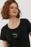 חולצת רקמה שחורה רוזמרין