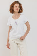 חולצת רקמה לבנה פריחה