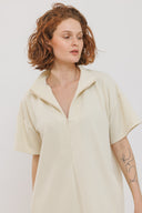 שמלת סופי שרוול קצר שמנת