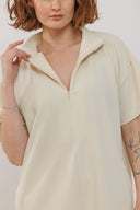 שמלת סופי שרוול קצר שמנת