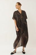 שמלת מטר מקסי מנומר