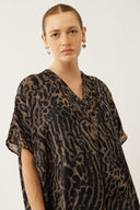 שמלת מטר מקסי מנומר