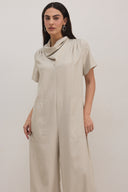 אוברול שחף קצר אבן