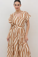 אוברול תומר גיאומטרי חום