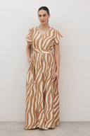 אוברול תומר גיאומטרי חום